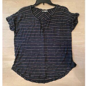Madewell Split-Neck Striped Tee size Medium